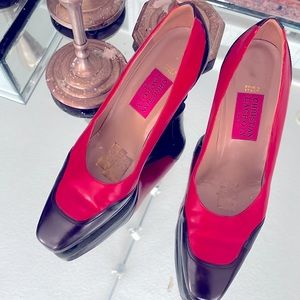 Christian LaCroix two tone pumps. Red & Black. Made in Italy. Euro Size 39.5